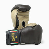 Bokshandschoenen Di Nardo met klittenband Zwart-Beige 12 oz 