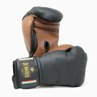 Bokshandschoenen Di Nardo met klittenband Zwart-Bruin 16 oz 