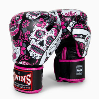 Thaibokshandschoenen Twins Special FBGVL 3 Skull Roze 