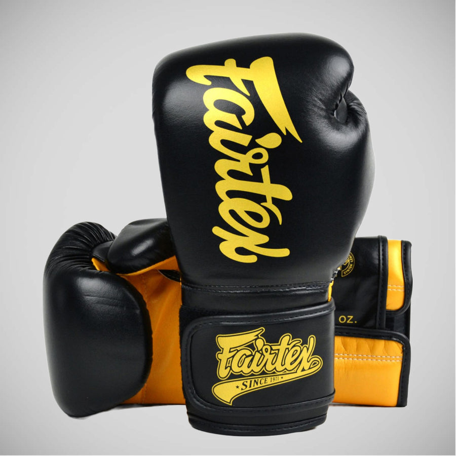 Thaibokshandschoenen Fairtex Super Sparring BGV18 Zwart-goud 
