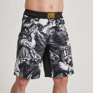 MMA broekje Leone IUTER Barbed Wire AB04IU Zwart-Combat Arena