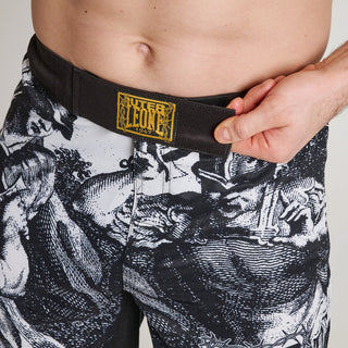 MMA broekje Leone IUTER Barbed Wire AB04IU Zwart-Combat Arena