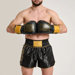 Korte broek kick-thai Leone DNA Premium AB969 Zwart-Combat Arena