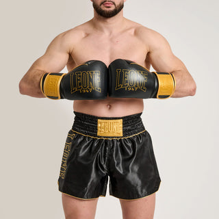 Korte broek kick-thai Leone DNA Premium AB969 Zwart-Combat Arena