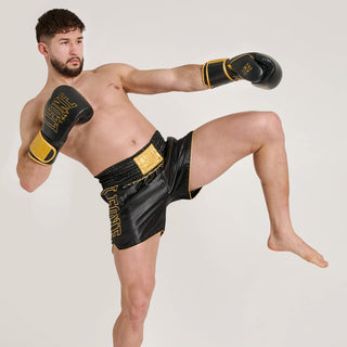 Korte broek kick-thai Leone DNA Premium AB969 Zwart-Combat Arena