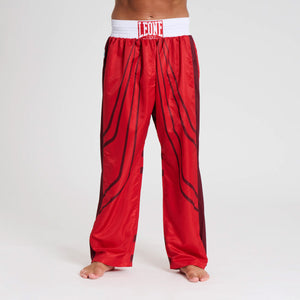 Broek Kickboksen WAKO Leone AB992 Rood-Combat Arena