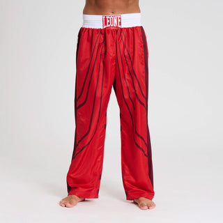 Broek Kickboksen WAKO Leone AB992 Rood-Combat Arena