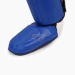 Scheenbeschermers met voetbescherming Adidas Pro Kickboksen WAKO Blauw-wit 