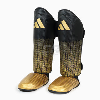 Scheenbeschermers met voetsteun Adidas Pro Kickboksen WAKO Zwart-goud 