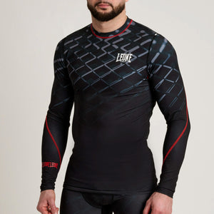 Rashguard Leone MMA Cage AB973 Donkergrijs-Combat Arena