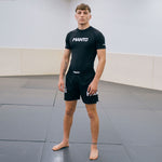 Rashguard Manto Logo Dubbele korte mouwen Zwart-Combat Arena