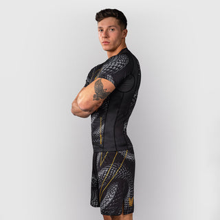 Rashguard Venum Matupa korte mouwen Zwart-grijs-Combat Arena