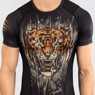 Rashguard Venum Tiger maniche corte Nero-Combat Arena