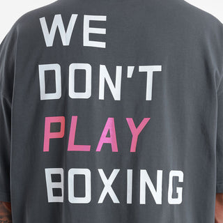 T-shirt Boxraw We Don't Play Boxing Oversize Grijs-roze-Combat Arena