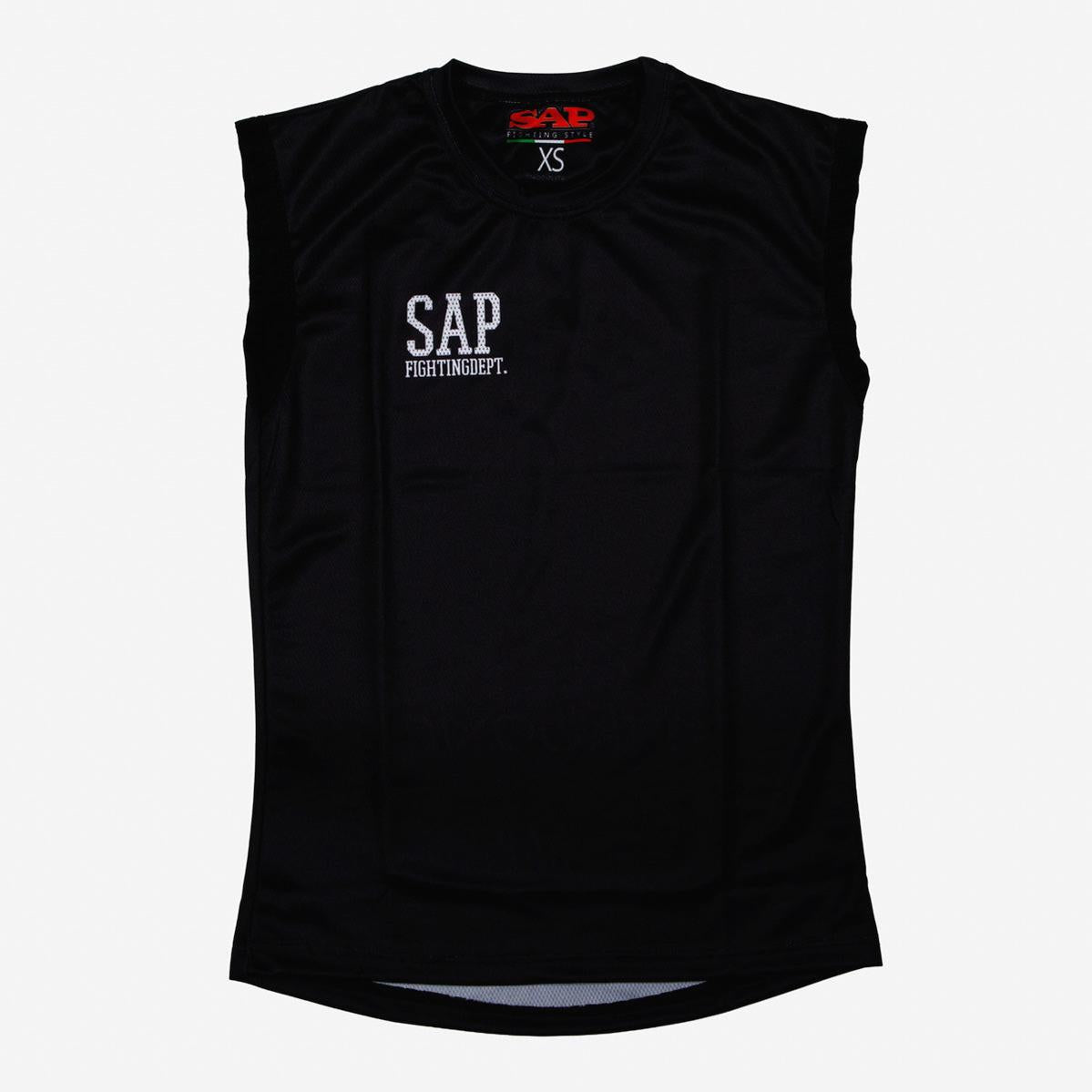 T-shirt SAP-techniek zonder mouwen WAKO Combat Competition Zwart ...