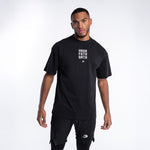 T-shirt Boxraw HRDR FSTR SMTR Oversize Zwart 