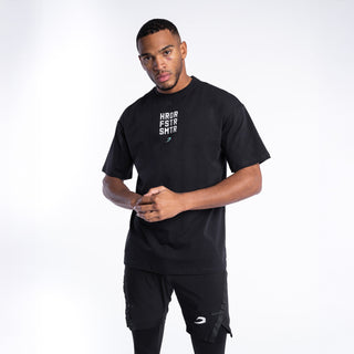 T-shirt Boxraw HRDR FSTR SMTR Oversize Zwart 