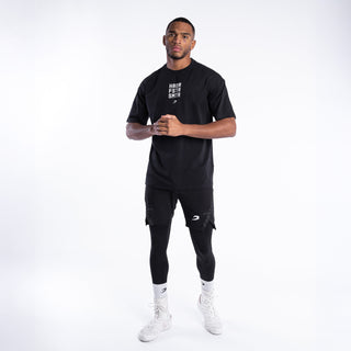 T-shirt Boxraw HRDR FSTR SMTR Oversize Zwart 