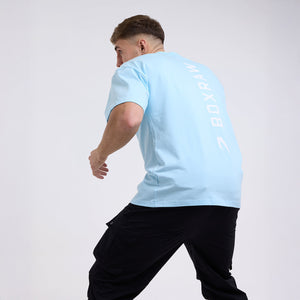 T-shirt Boxraw Lineal Oversize Azuur