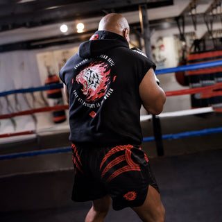 Mouwloos sweatshirt Venum x Mike Tyson Tiger met capuchon Zwart 