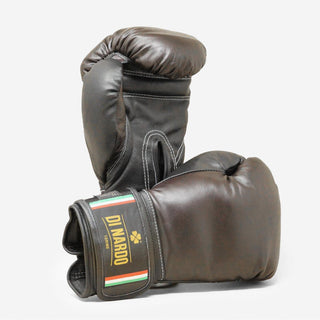 Bokshandschoenen Di Nardo met klittenband 12 Oz Bruin-zwart 