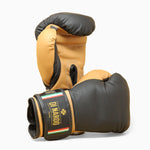 Bokshandschoenen Di Nardo met klittenband 12 Oz Zwart-oker 